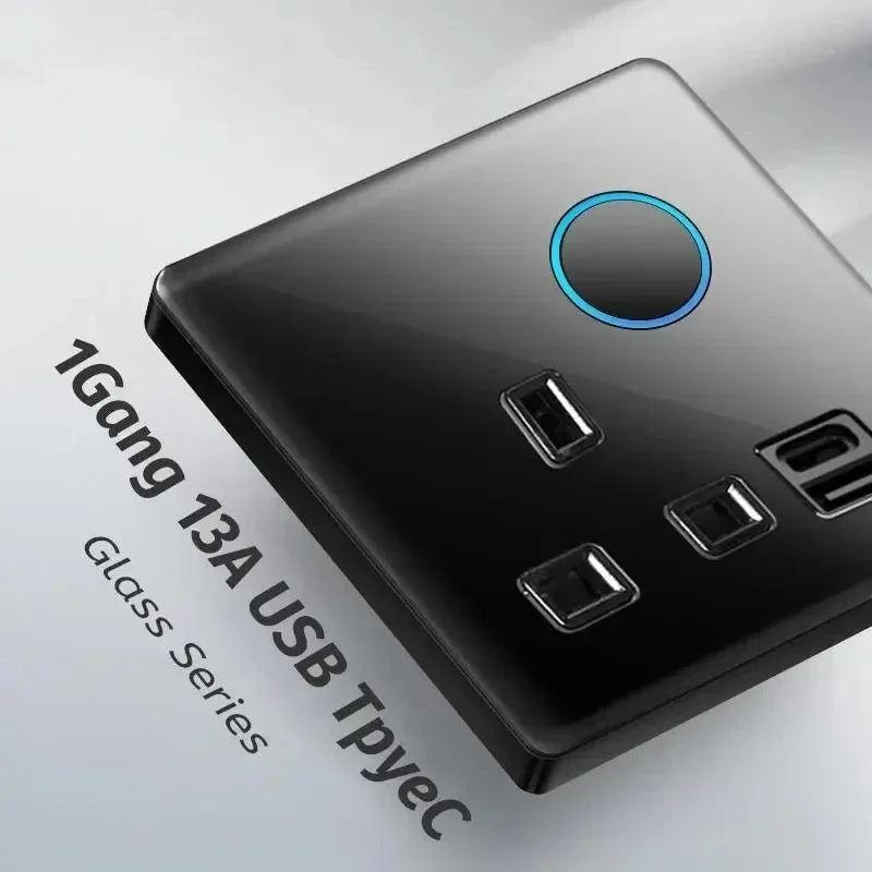 Depo Guye Glazen Lichtschakelaar – 1/2/3/4-Gang Touchpaneel met LED-indicator (110–250V)