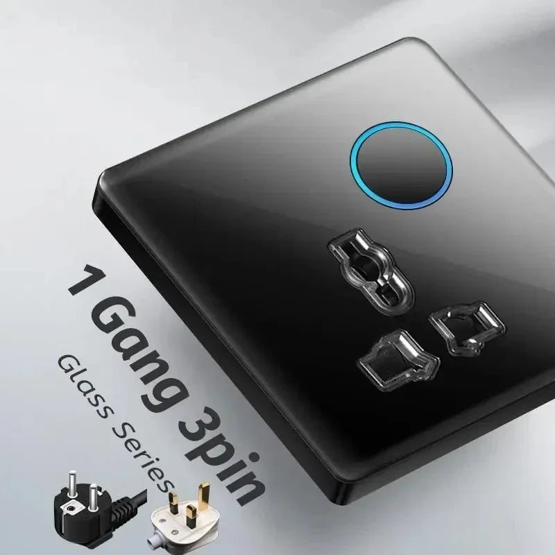 Depo Guye Glazen Lichtschakelaar – 1/2/3/4-Gang Touchpaneel met LED-indicator (110–250V)