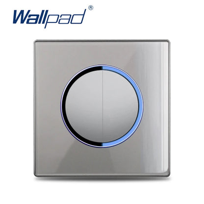 Wallpad Luxury Glass Light Switch – 1/2/3/4 Gang Round Design with LED Indicator (110–250V, 16A)