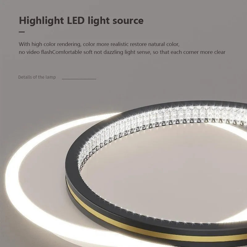 Modern LED ceiling lamp with crystal lampshade – round or square