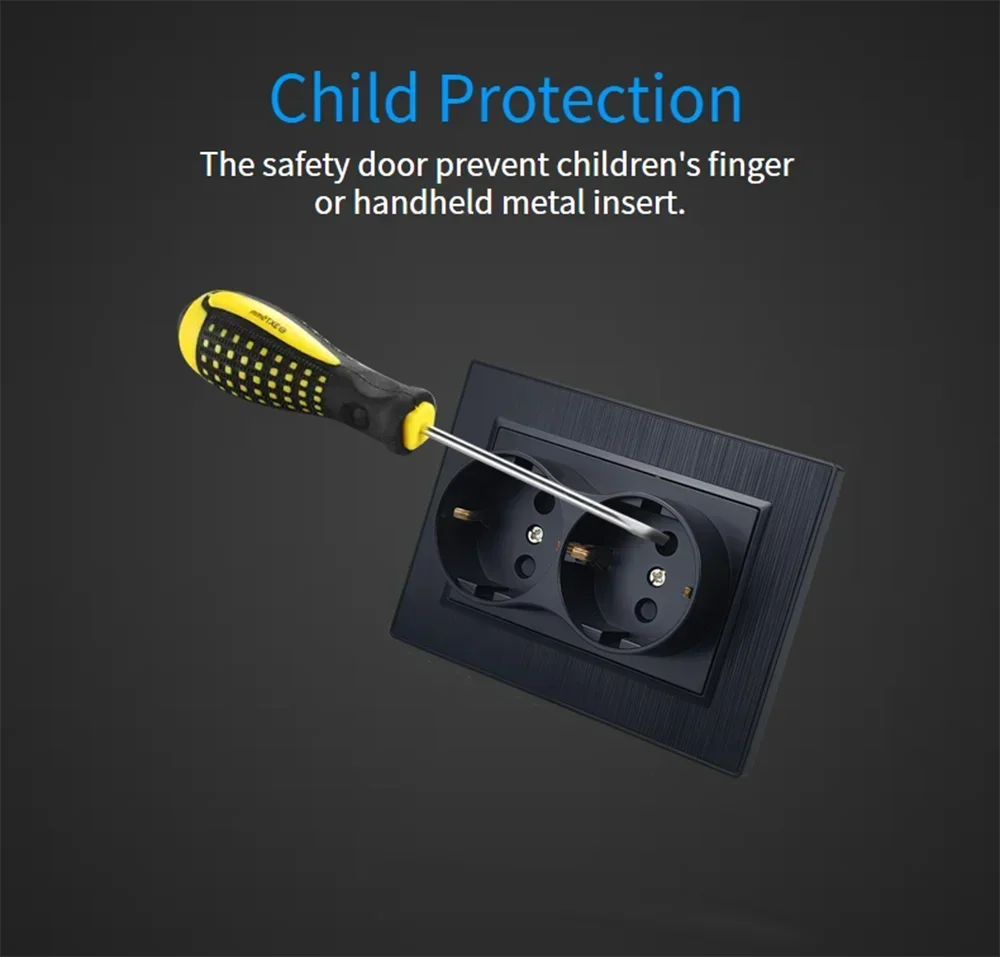 Wallpad Luxe Houten EU Stopcontact – Retro Schakelaar met USB, TV & Datapoort (110–250V)