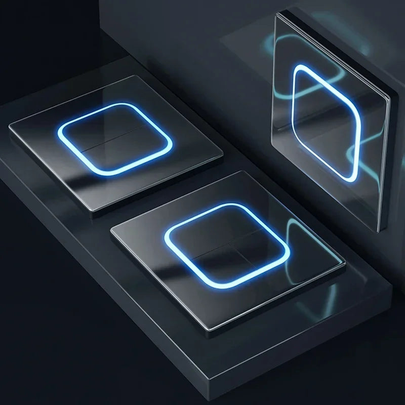 Depo Guye Glazen Lichtschakelaar – 1/2/3/4-Gang Touchpaneel met LED-indicator (110–250V)