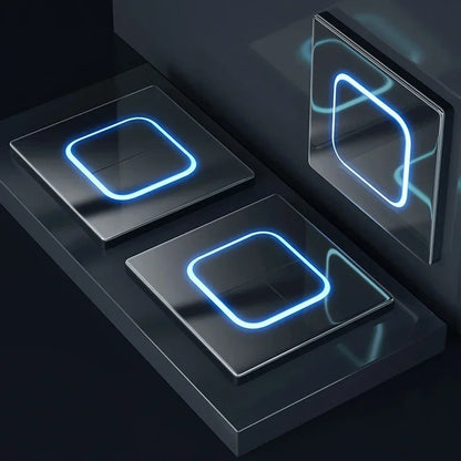 Depo Guye Glazen Lichtschakelaar – 1/2/3/4-Gang Touchpaneel met LED-indicator (110–250V)