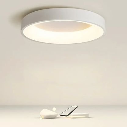 Nordic modern round LED ceiling lamp – black, white or gray.