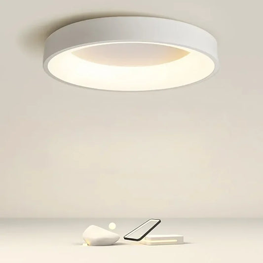 Nordic moderne ronde LED plafondlamp – zwart, wit of grijs.