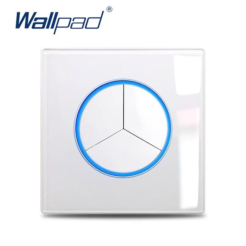 Wallpad Luxury Glass Light Switch – 1/2/3/4 Gang Round Design with LED Indicator (110–250V, 16A)
