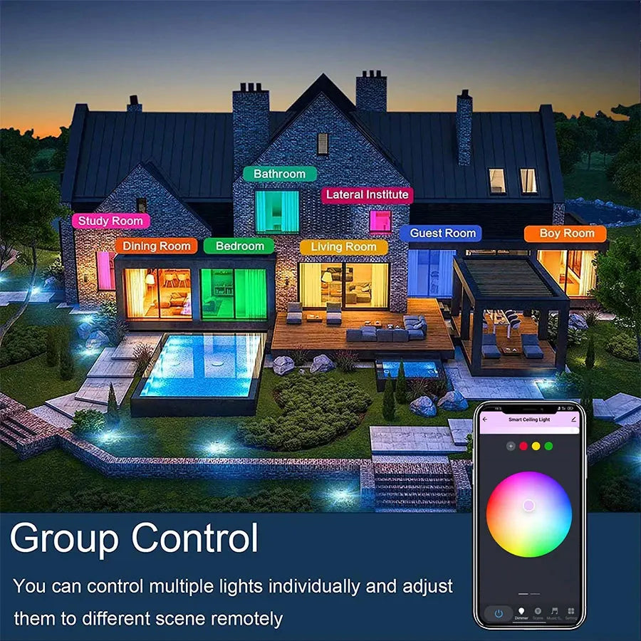 Tuya WiFi Slimme RGB LED Plafondlamp – Dimbaar, App-bediening & Spraakbesturing (Alexa & Google)