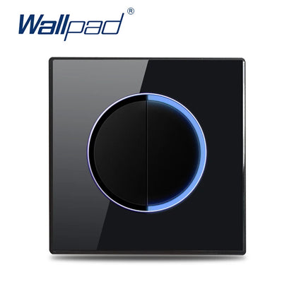 Wallpad Luxury Glass Light Switch – 1/2/3/4 Gang Round Design with LED Indicator (110–250V, 16A)