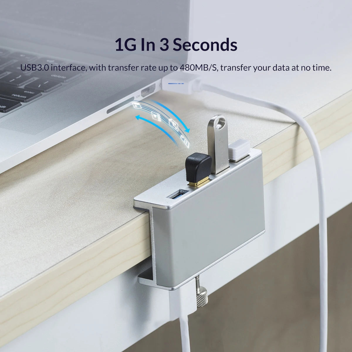 6-in-1 USB 3.0 HUB met voeding – hoge snelheid 5Gbps