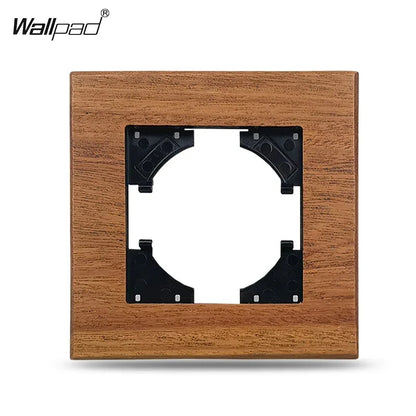 Wallpad Luxe Houten EU Stopcontact – Retro Schakelaar met USB, TV & Datapoort (110–250V)