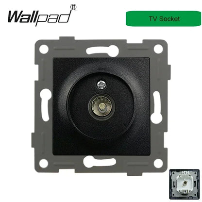 Wallpad Luxe Houten EU Stopcontact – Retro Schakelaar met USB, TV & Datapoort (110–250V)