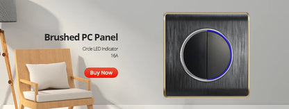 Wallpad Luxe 1–4-Gang Lichtschakelaar met Blauw LED & Geïntegreerd Stopcontact (TV/RJ45/TEL)