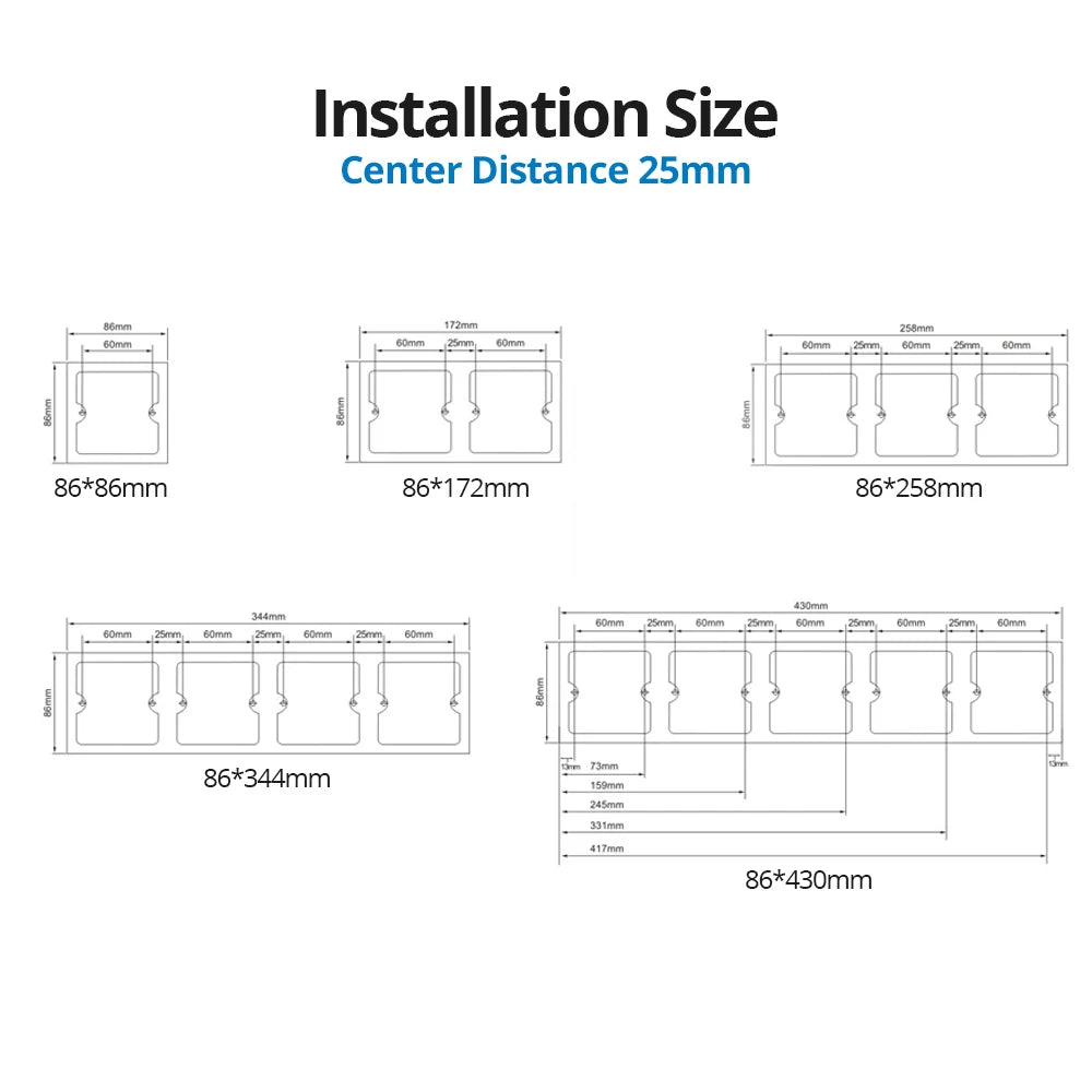 Wallpad wit glazen modulair paneel – stopcontact met vrije combinaties