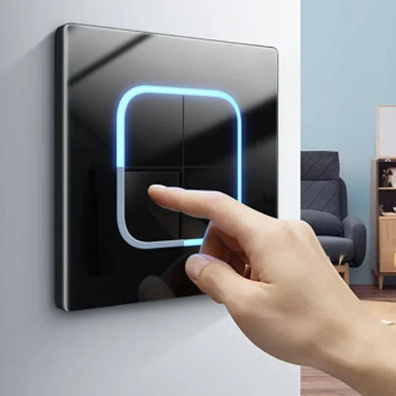 Depo Guye Glazen Lichtschakelaar – 1/2/3/4-Gang Touchpaneel met LED-indicator (110–250V)