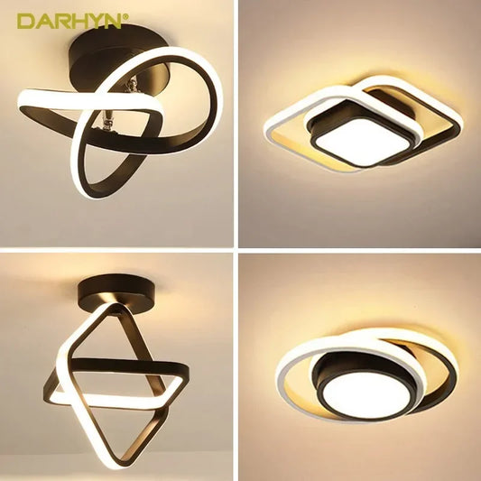 DARHYN Kleine Moderne LED Plafondlamp – Creatief 2-Ringen Design, Aluminium & Acryl