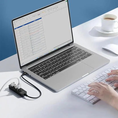 4-Port USB 3.0 Hub met Type-C poort – Compacte high-speed splitter