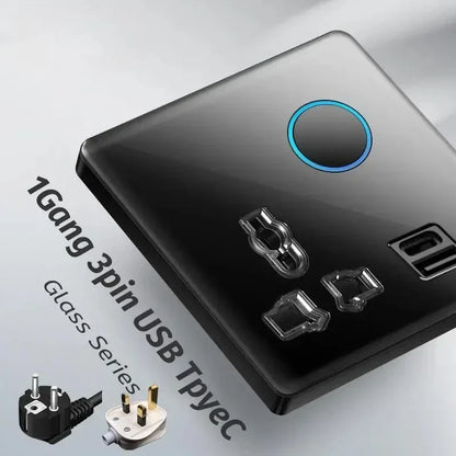 Depo Guye Glazen Lichtschakelaar – 1/2/3/4-Gang Touchpaneel met LED-indicator (110–250V)