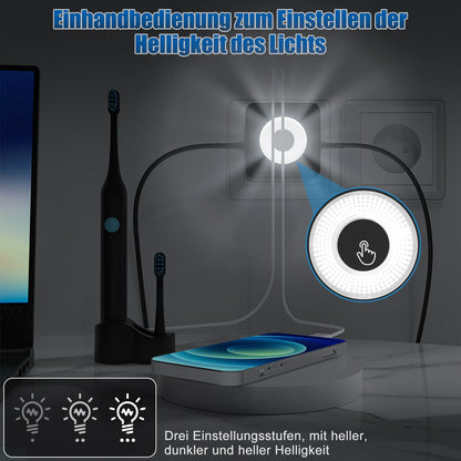 EU Power Strip Cube – 2 Sockets, 2 USB-A &amp; 1 USB-C, Night Light, 3680W Wall Socket