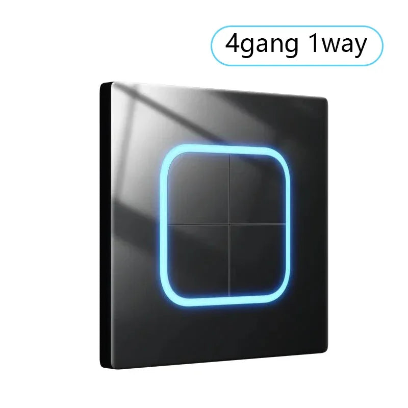 Depo Guye Glazen Lichtschakelaar – 1/2/3/4-Gang Touchpaneel met LED-indicator (110–250V)