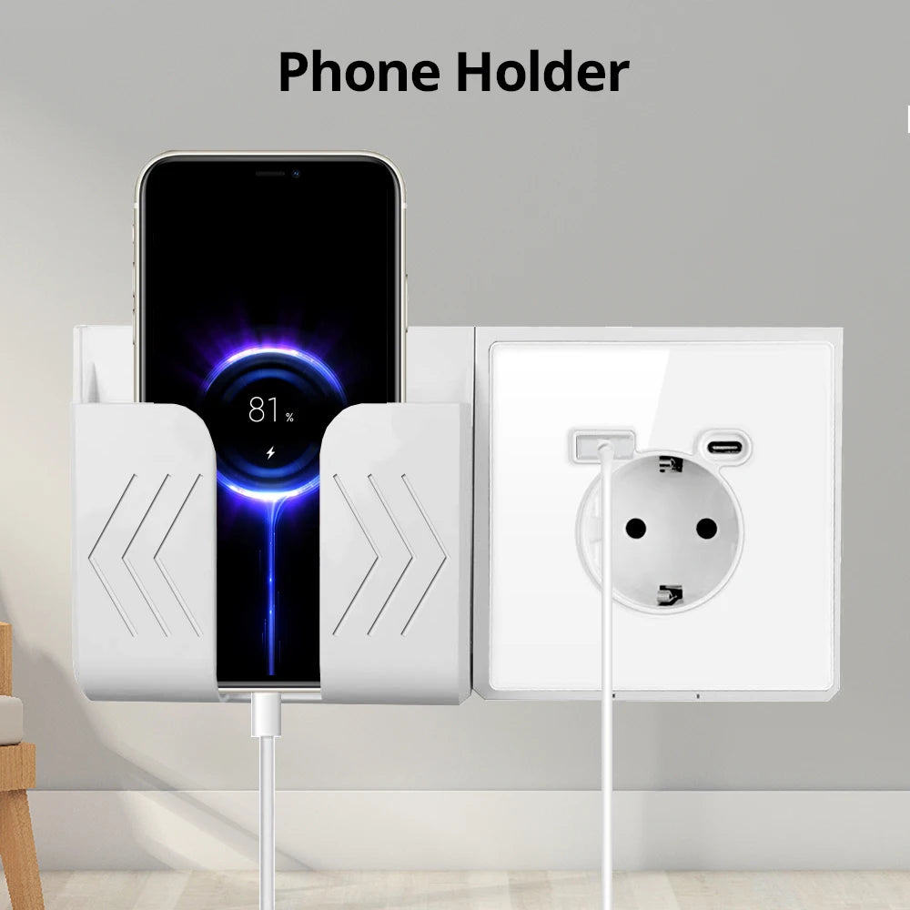 Wallpad Luxe EU Stopcontact met USB-C (5V/3.1A) – Gehard Glazen Paneel