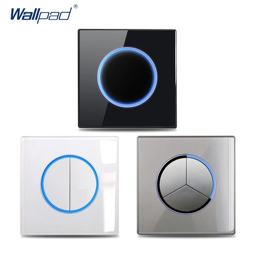 Wallpad Luxe Glazen Lichtschakelaar – 1/2/3/4-Gang Rond Design met LED-indicator (110–250V, 16A)