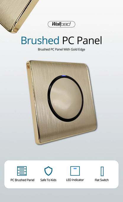 Wallpad Luxe 1–4-Gang Lichtschakelaar met Blauw LED & Geïntegreerd Stopcontact (TV/RJ45/TEL)