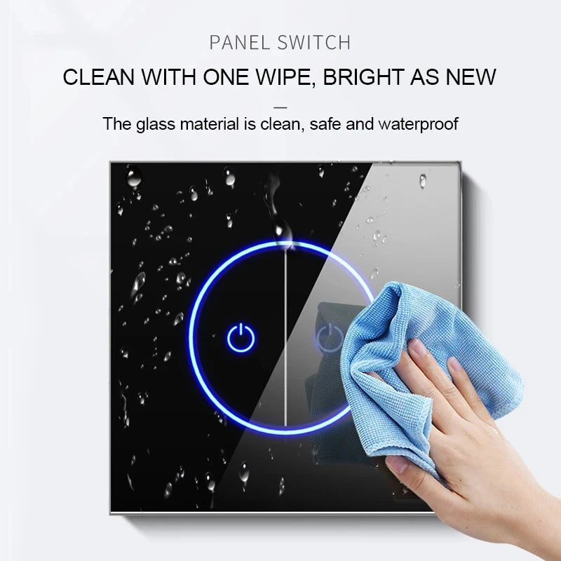 Tuya WiFi Smart Lichtschakelaar – 1/2/3-Gang Touchpaneel met App-bediening voor Alexa & Google Home