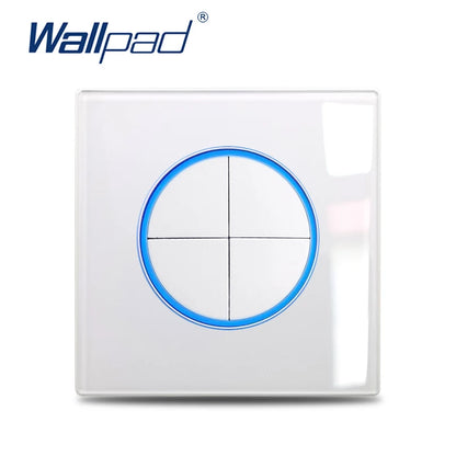 Wallpad Luxury Glass Light Switch – 1/2/3/4 Gang Round Design with LED Indicator (110–250V, 16A)