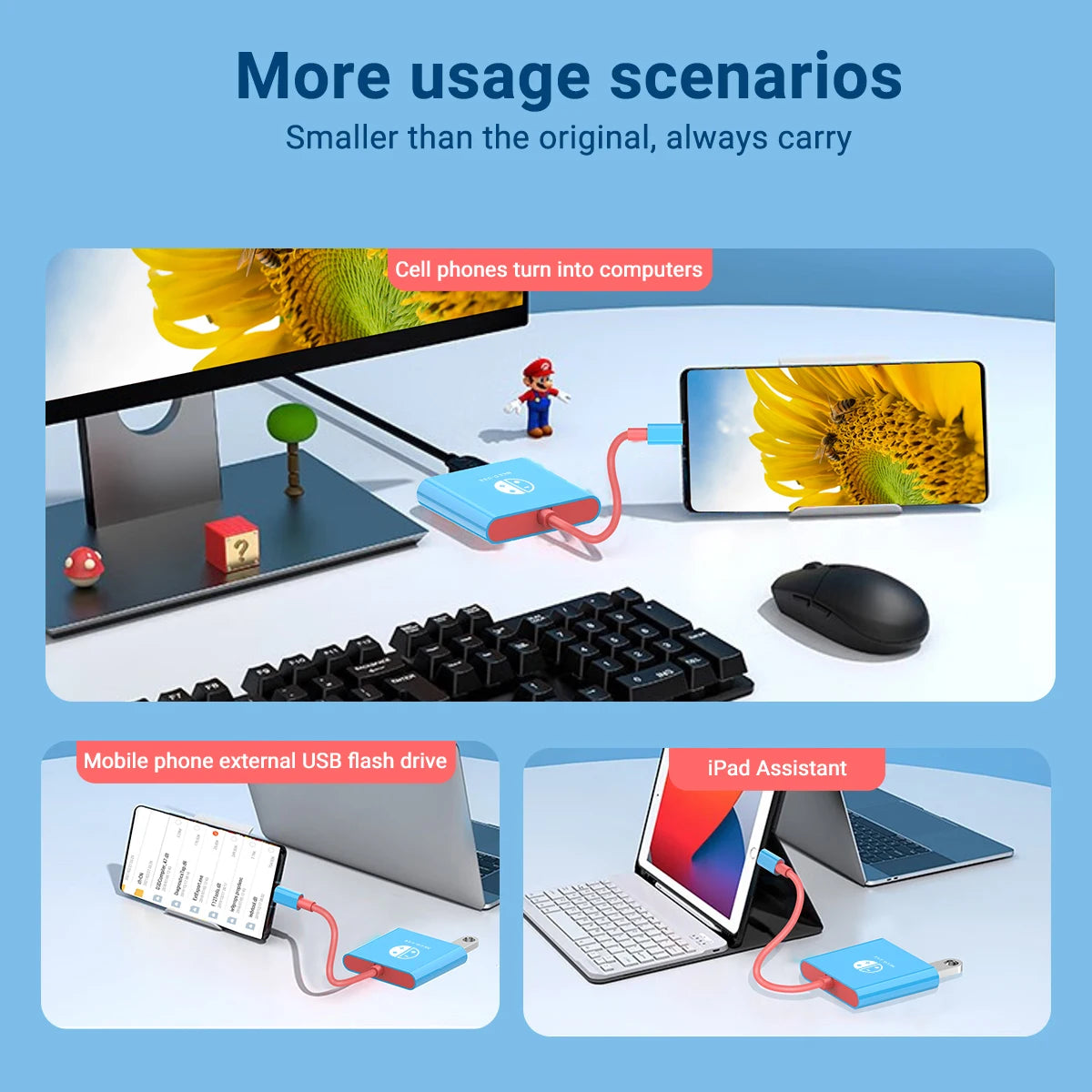 Game Dock 4K HDMI USB-C Hub – draagbaar dockingstation voor laptop, pc & Nintendo Switch
