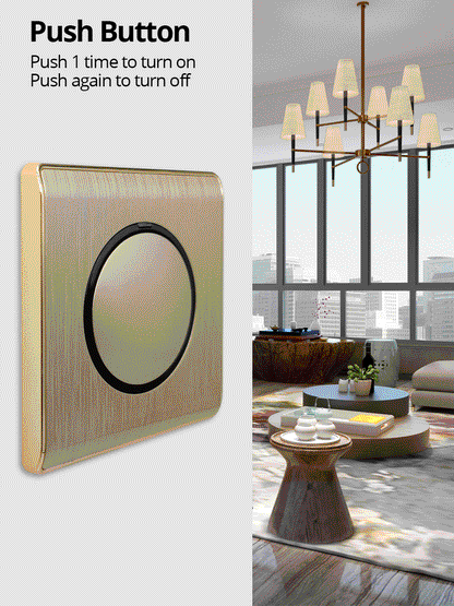 Wallpad Luxe 1–4-Gang Lichtschakelaar met Blauw LED & Geïntegreerd Stopcontact (TV/RJ45/TEL)