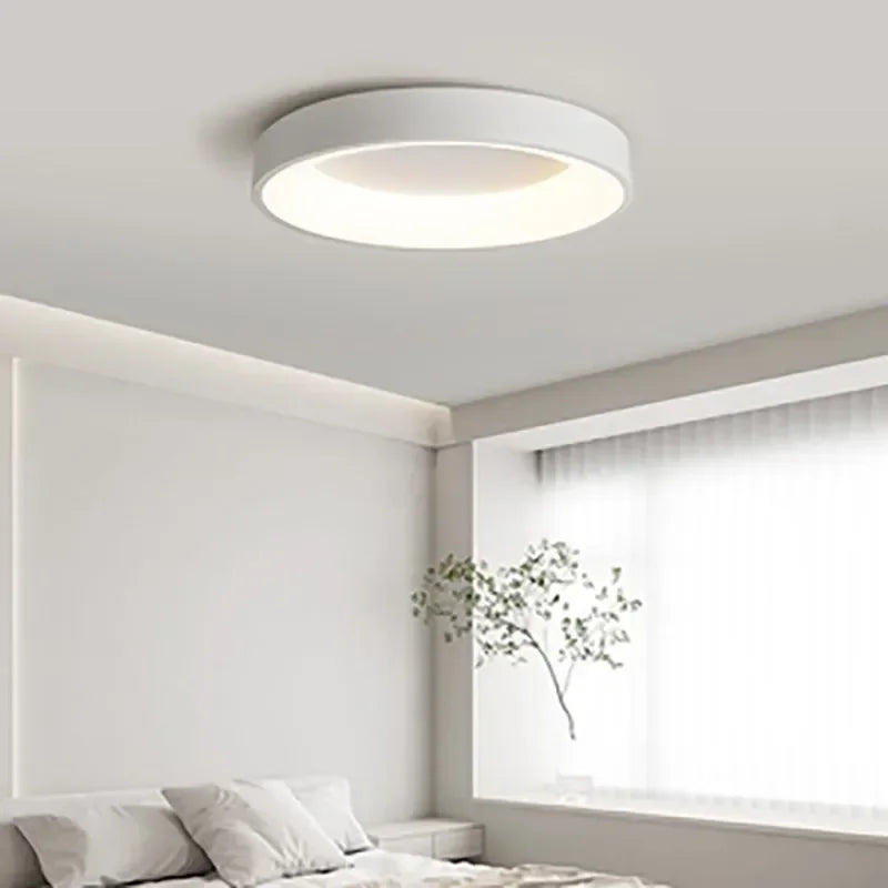 Nordic modern round LED ceiling lamp – black, white or gray.